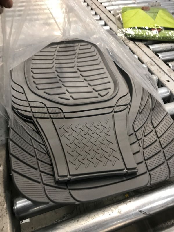 Photo 2 of ***SEE NOTES*** Motor Trend FlexTough Floor Mats for Cars, Gray Deep Dish All-Weather Mats, Waterproof Trim-To Fit Automotive Floor Mats for Trucks SUV, Universal Liner Car Accessories
