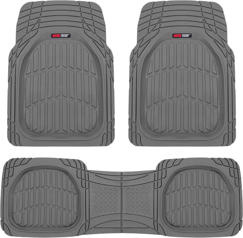 Photo 1 of ***SEE NOTES*** Motor Trend FlexTough Floor Mats for Cars, Gray Deep Dish All-Weather Mats, Waterproof Trim-To Fit Automotive Floor Mats for Trucks SUV, Universal Liner Car Accessories
