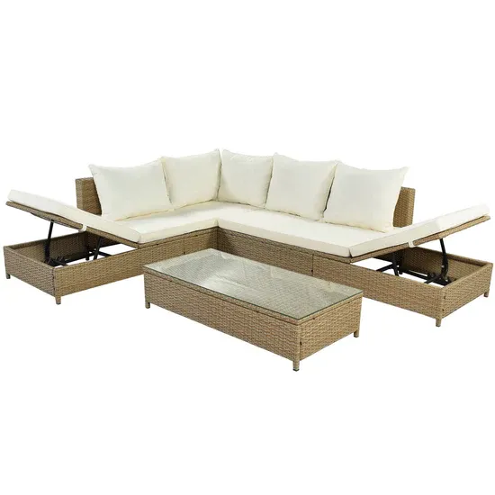 Photo 1 of ***NONREFUNDABLE - NOT FUNCTIONAL - FOR PARTS ONLY - SEE COMMENTS***
1st Choice 3-Piece All-Weather Sofa Set with Tempered Glass Table