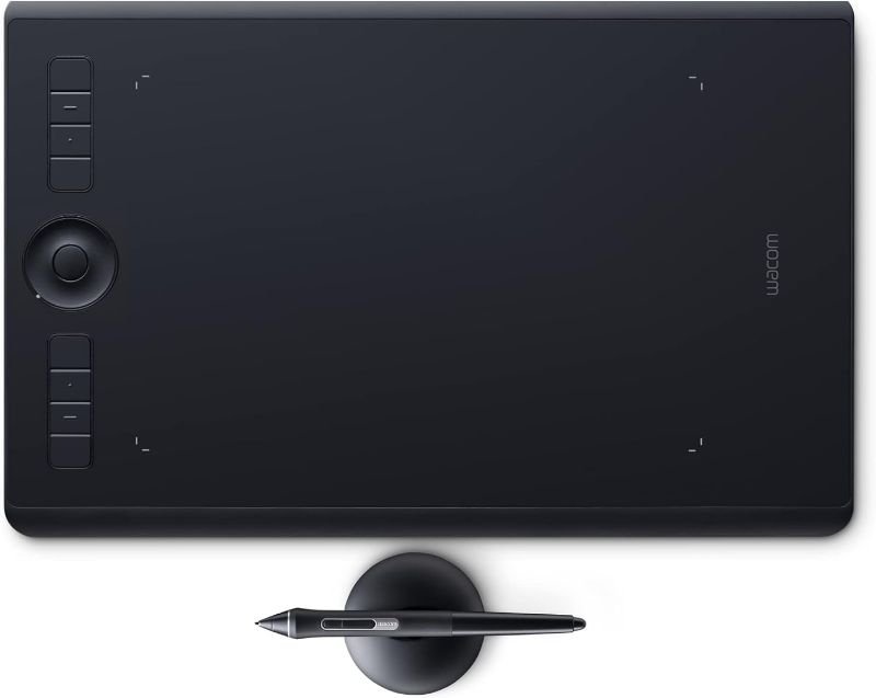 Photo 1 of Wacom Intuos Pro Medium Bluetooth Graphics Drawing Tablet, 8 Customizable ExpressKeys, 8192 Pressure Sensitive Pro Pen 2 Included, Compatible with Mac OS and Windows,Black
