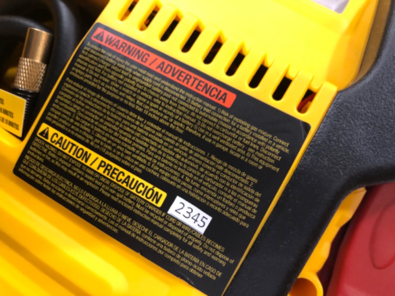 Photo 4 of DEWALT DXAEJ14-Type2 Digital Portable Power Station Jump Starter - 1600 Peak Amps with 120 PSI Compressor, AC Charging Cube, 15W USB-A and 25W USB-C Power for Electronic Devices 1600 Amps