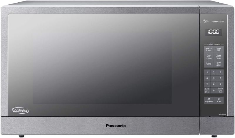 Photo 1 of **SERE NOTES**Panasonic Microwave Oven, Stainless Steel Countertop/Built-In Cyclonic Wave with Inverter Technology and Genius Sensor, 2.2 Cu. Ft, 1250W, NN-SN97JS (Silver)
