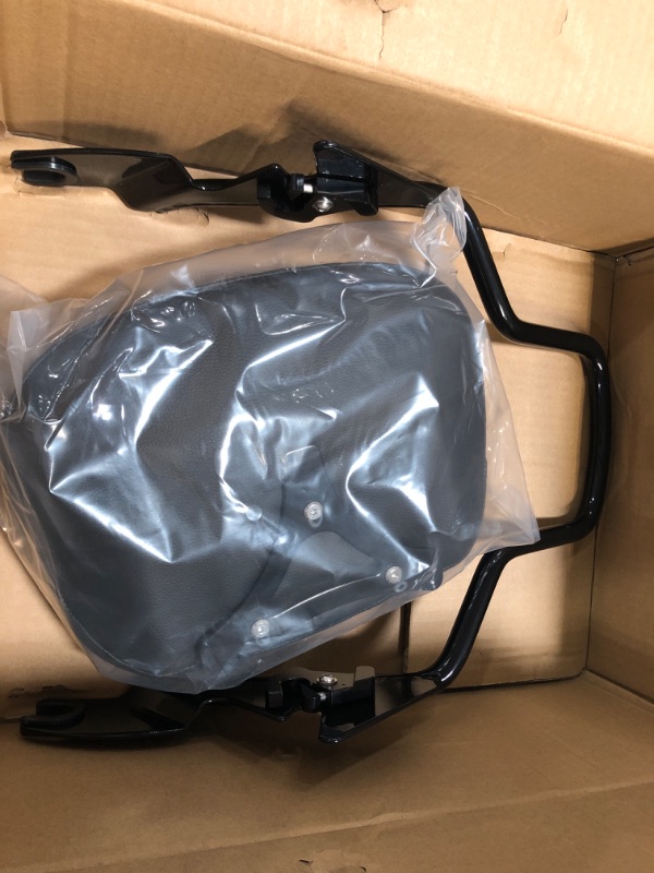 Photo 2 of *Missing Parts* PBYMT Gloss Black Detachable Passenger Backrest Sissy Bar with Luggage Rack and 4 Pint Docking Hardware Kit Compatible for Harley Touring Road King Street Electra Glide 2014-2022