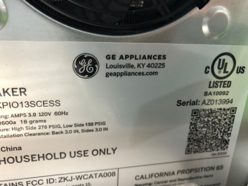 Photo 3 of ***POWERS ON, BUT MAKES LOUD SQUEAKING NOISE - UNABLE TO TROUBLESHOOT - LIKELY MISSING PARTS***
GE Profile Opal | Countertop Nugget Ice Maker w/ 1 gal sidetank | 2.0XL Version | Ice Machine with WiFi Connectivity | Stainless Steel Opal 2.0+XL Side Tank St