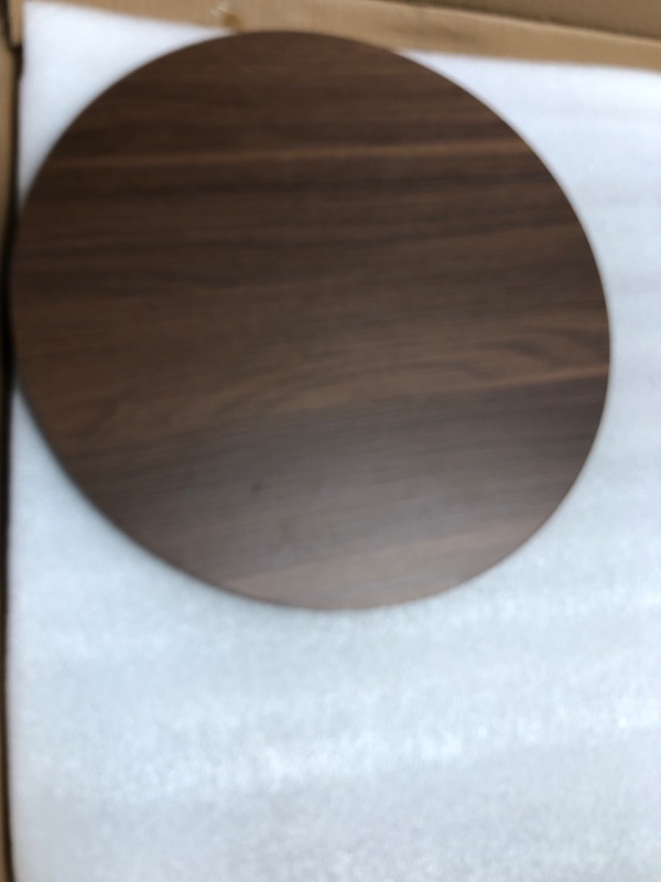 Photo 1 of *MISSING HARDWARE* Coffee Tables for Living Room - Small Round Coffee Table Set of 2, Center Table with Solid Wood Grain Table Top and Sturdy Metal Frame, Nesting Tables for Small Spaces, Easy to Assemble (Walnut) A-walnut
