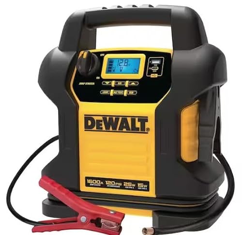 Photo 1 of DEWALT DXAEJ14-Type2 Digital Portable Power Station Jump Starter - 1600 Peak Amps with 120 PSI Compressor, AC Charging Cube, 15W USB-A and 25W USB-C Power for Electronic Devices 1600 Amps