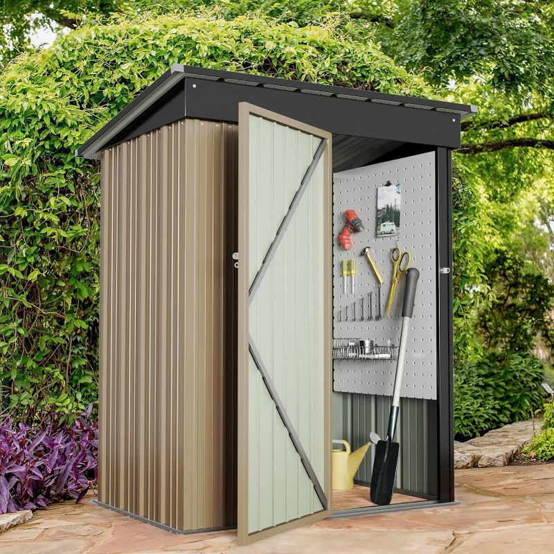 Photo 1 of ***SEE NOTES*** 
Outdoor Storage Shed, Metal Garden Sheds & Outdoor Storage House with Single Lockable Door for Backyard Garden Patio Lawn (5 x 3 FT)