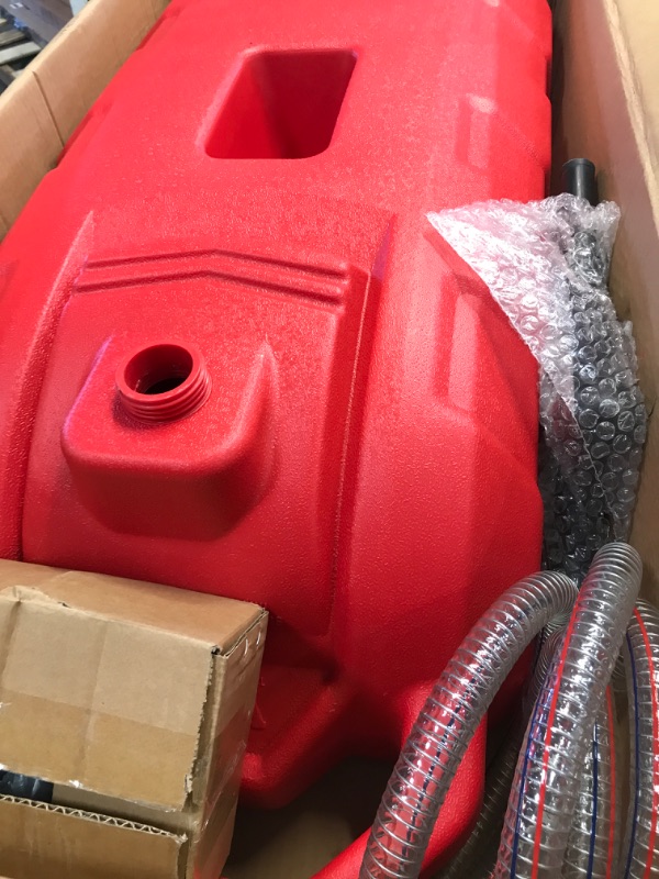 Photo 3 of ***USED - MISSING PUMP - UNABLE TO TEST - SEE PICTURES - REEKS OF GASOLINE***
VEVOR 16 Gallon Fuel Caddy, 7.8 L/min, Portable Gas Storage Tank Container with Hand Pump Rubber Wheels, Fuel Transfer Storage Tank for Gasoline Diesel Machine Oil Car Mowers Tr