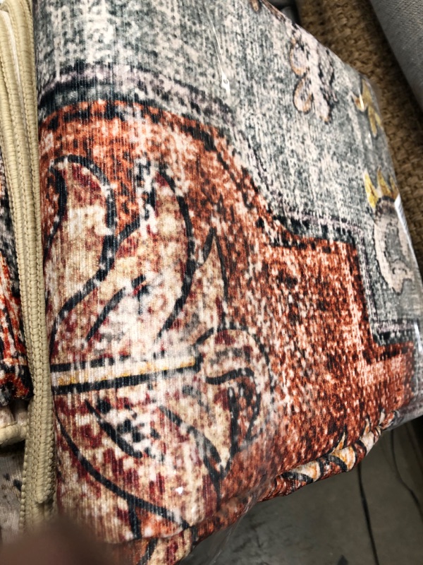 Photo 1 of Area Rug 9x12 Rugs for Living Room 9x12 Boho Rug Washable Rugs 9x12 Vintage Area Rugs Carpet for Bedroom Living Room Indoor Distressed Non Slip No Pile, Brick Brick 9x12[=