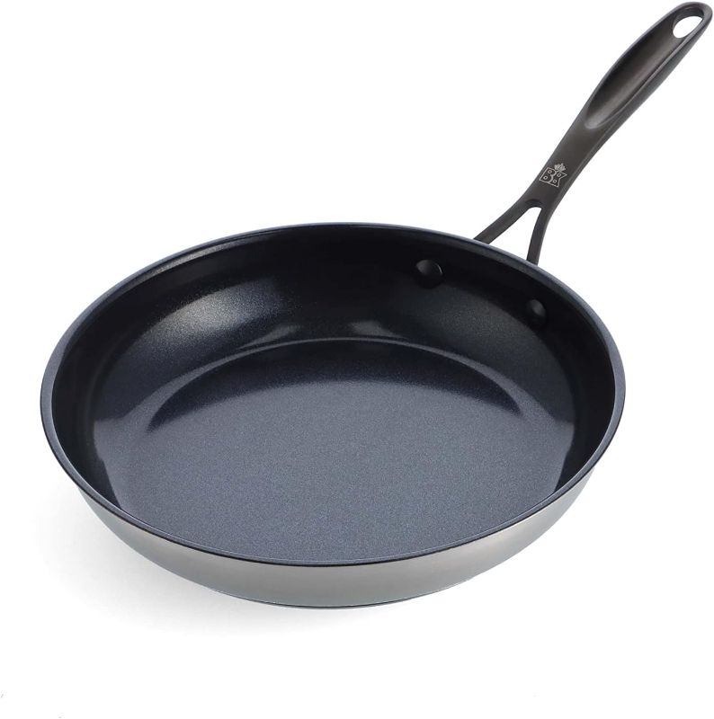 Photo 1 of Ceramic Black, Ceramic Nonstick Induction 9.5" Nonstick Frying Pan Skillet, PFAS Free, Dishwasher Safe, Black
