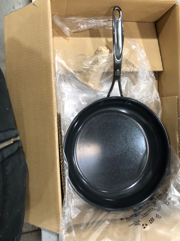 Photo 3 of Ceramic Black, Ceramic Nonstick Induction 9.5" Nonstick Frying Pan Skillet, PFAS Free, Dishwasher Safe, Black 9.5" Frying Pan Skillet