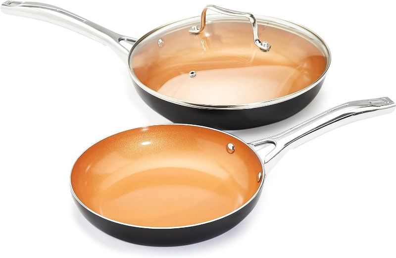 Photo 1 of Amazon Basics Ceramic Nonstick Pots and Pans Cookware Set, 5-Piece Set-
