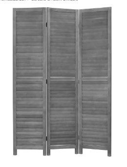 Photo 1 of 3 Panel Wood Room Divider 4.3 Ft Tall Privacy Wall Divider 67.7" x 16.9" Each Panel Folding Wood Screen For Home Office Bedroom Restaurant ?Gray?
