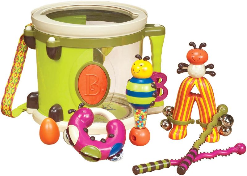 Photo 1 of B. toys- Parum Pum Pum- Musical Instruments For Kids – Portable Drum Set – Percussion Toys For Toddlers - Jingle Bell, Tambourine, Maraca & More – 18 Months +
