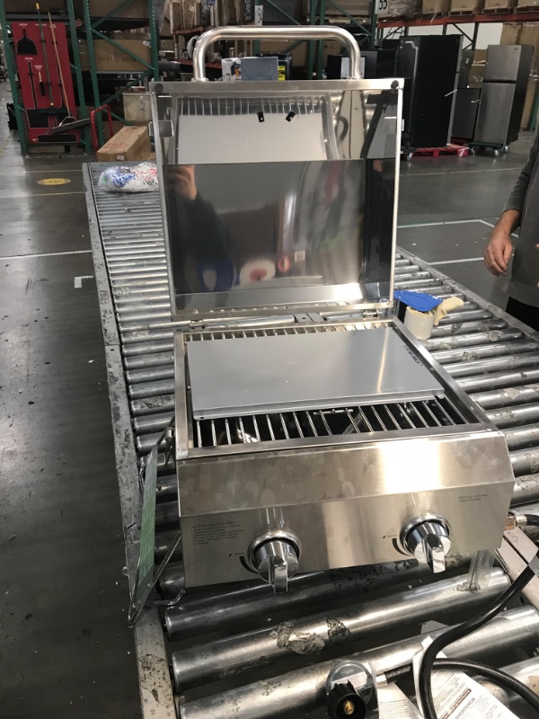 Photo 1 of 2-Burner Portable Propane Gas Table Top Grill in Stainless Steel
