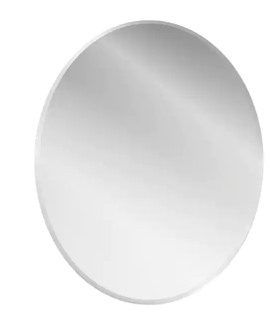 Photo 1 of 21 in. W x 31 in. H Frameless Oval Beveled Edge Bathroom Vanity Mirror in Silver
