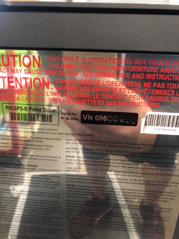 Photo 4 of 1,750 sq. ft. EPA Certified Pellet Stove with 40 lbs. Hopper and Auto Ignition
