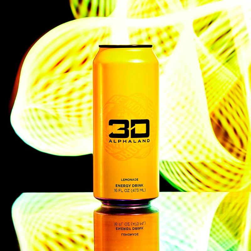 Photo 1 of **32 CANS****3D Energy Alphaland | Sugar Free Energy Drink | Pre Workout Energy | 200mg Caffeine with Taurine and L-Carnitine | 16 Fluid Ounce | 12 Pack | Yellow
