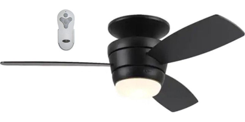 Photo 1 of ** SEE NOTES **Harbor Breeze Mazon 44-in Black LED Indoor Flush Mount Ceiling Fan with Light
