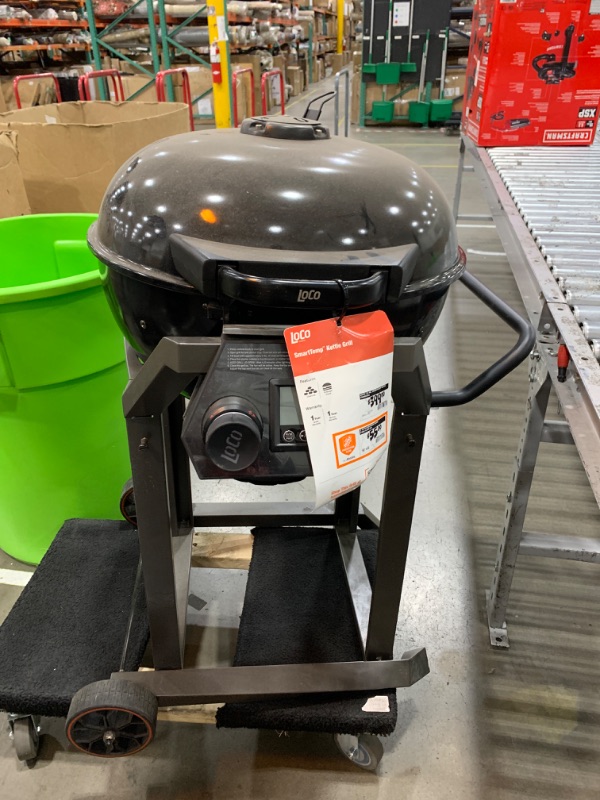 Photo 2 of 22 in. SmartTemp Kettle Charcoal Grill in Black with Stand
