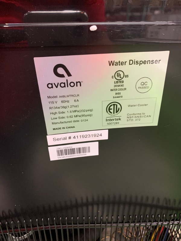 Photo 6 of ***USED - DAMAGED - UNTESTED - SEE COMMENTS***
Avalon Bottom Loading Water Cooler Water Dispenser with BioGuard- 3 Temperature Settings - Hot, Cold & Room Water, Durable Stainless Steel Construction, Anti-Microbial Coating- UL Listed
