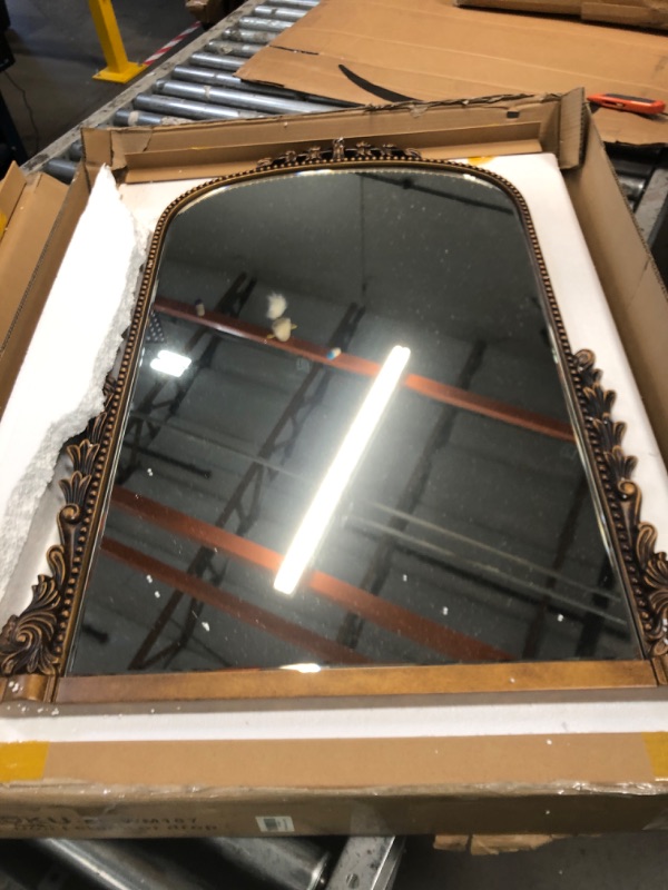 Photo 1 of **NOT WIDE VERSION** SHYFOY Antique Gold Mirrors for Wall Decor Baroque Scalloped Top, Vintage Wall Mirror Decorative Mirrors for Living Room Entryway Bathroom Powder Room, 23"X36" Antique-gold 23" x 36" Wide Ver.