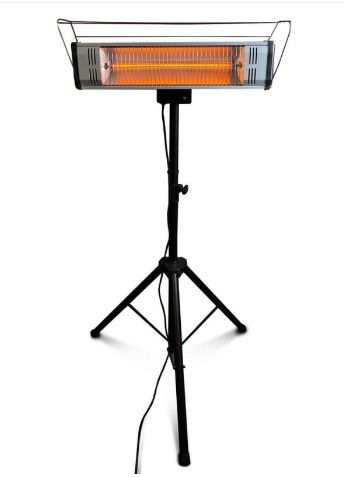 Photo 1 of  Heat Storm Tradesman 1500-Watt Electric Outdoor Infrared Quartz Portable Space Heater with Tripod, Wall and Ceiling Mount, Black
