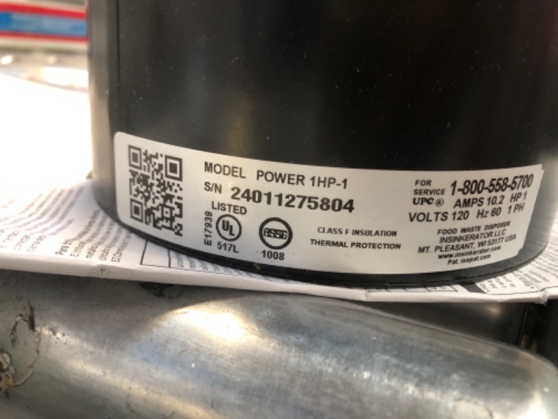 Photo 2 of **SEEN NOTES**InSinkErator Power 1HP Garbage Disposal, Black
