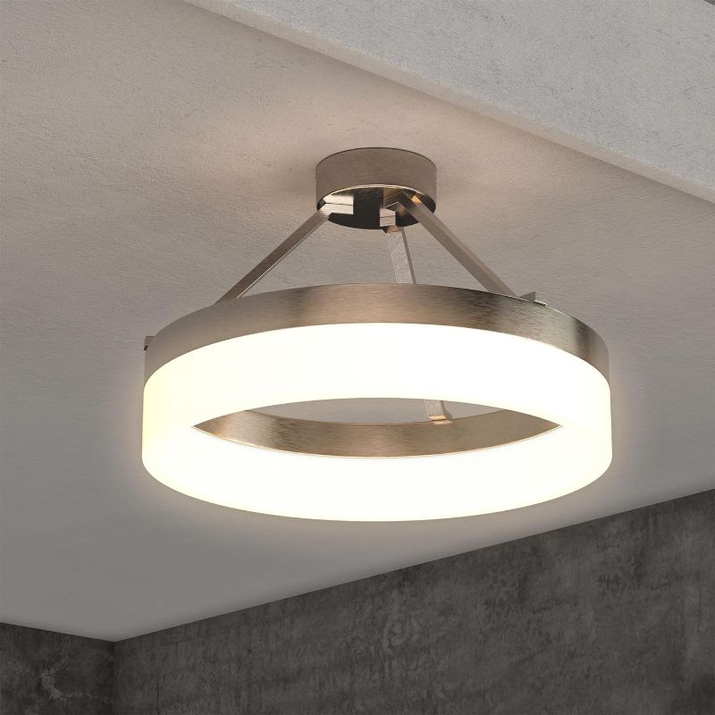 Photo 1 of **SEE PHOTOS**Modern LED Ring Semi Flush Mount Ceiling Light 12"
