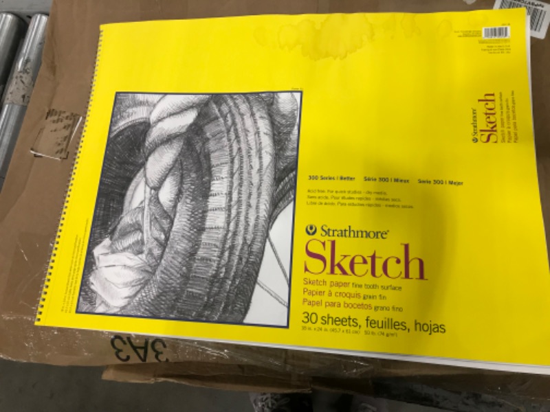 Photo 5 of **SEE NOTES**Strathmore 300 Series Sketch Paper Pad, Side Wire Bound, 18x24 inches, 30 Sheets (50lb/74g) - Artist Sketchbook for Adults and Students - Graphite, Charcoal, Pencil, Colored Pencil