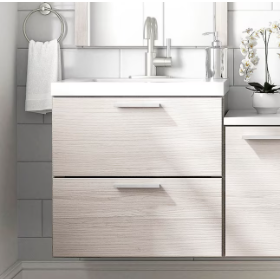 Photo 1 of **SEE NOTES**Style Selections Acadia 24-in White Single Sink Bathroom Vanity with White Cultured Marble Top
