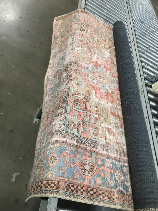 Photo 2 of ***USED - DIRTY - NO PACKAGING***
Loloi II Loren Collection LQ-15 Terracotta / Sky, Traditional 5'-0" x 7'-6" Area Rug Terracotta / Sky