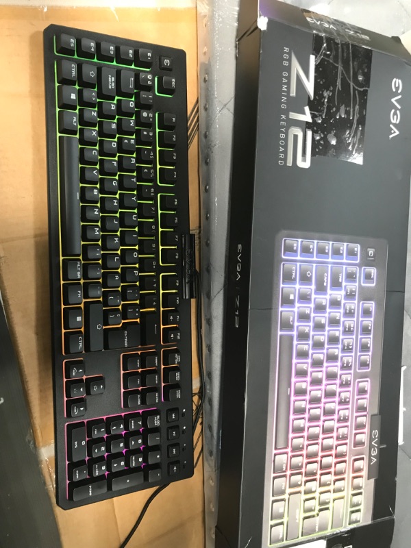 Photo 3 of EVGA Z12 RGB Gaming Keyboard, RGB Backlit LED, 5 Programmable Macro Keys, Dedicated Media Keys, Water Resistant, 834-W0-12US-KR
