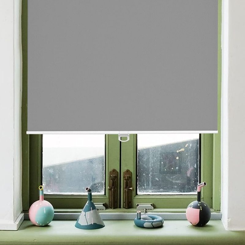 Photo 1 of (READ FULL POST) AOSKY Cordless Roller Shades Blackout Blinds for Windows Room Darkening Rolled Up Shades with Spring System, UV Protection Window Shades Door Blinds for Home and Office (24" W x 72" H, Grey) 24x72 Grey