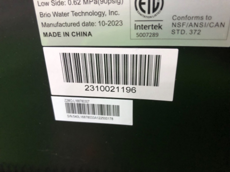 Photo 1 of **DAMAGE SEE NOTES**Brio Bottom Loading Water Cooler Dispenser for 5 Gallon Bottles - 3 Temperatures with Hot, Room & Cold Spouts, Child Safety Lock, LED Display with Empty Bottle Alert, Stainless Steel

