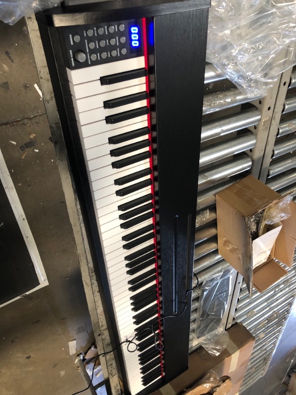 Photo 2 of **SEE NOTES**AODSK Beginner Digital Piano 88 Key Keyboard,Full-size Electric Piano for Beginners,with Sheet Music Stand,Pedal,Power Adapter,Supports Headset mode,USB-MIDI Connecting Black,-Comes with headphones