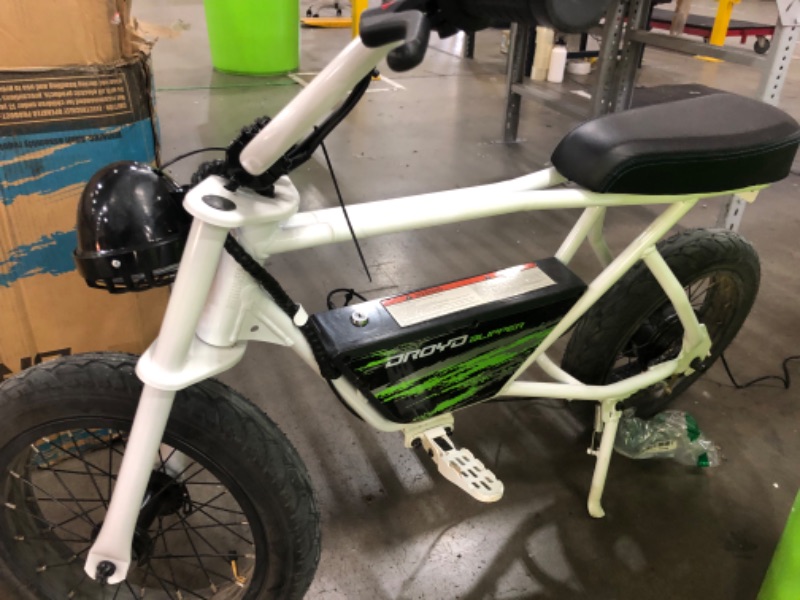 Photo 6 of **SEE NOTES**Droyd Blipper Electric Mini Bike - Electric Bike for Kids Ages 13 & Up - 250W Mini Bike w 12.5MPH up to 12.5 Miles - Electric Bike for Kids up to 60 Mins Run Time w 16in Tire, 24V 10Ah Battery White