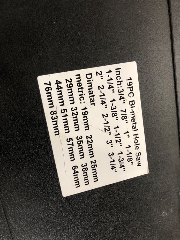 Photo 4 of **SEE NOTES**VIKITON Hole Saw Kit Bi Metal with Case, General Purpose Size from 3/4'' to 2-1/2'', Hole Saw Set for Metal, Wood and Plastic, with Clean and Smooth Cutting Edge, Fast Chip Removal. 3/4 in to 2-1/2 in Set