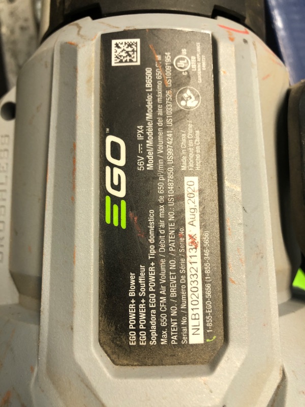 Photo 3 of ***SEE NOTES*** EGO Power+ LB6500 180 MPH 650 CFM 56V Lithium-Ion Cordless Electric Variable-Speed Blower (Tool Only- Battery and Charger NOT Included) 650 CFM Blower Tool Only