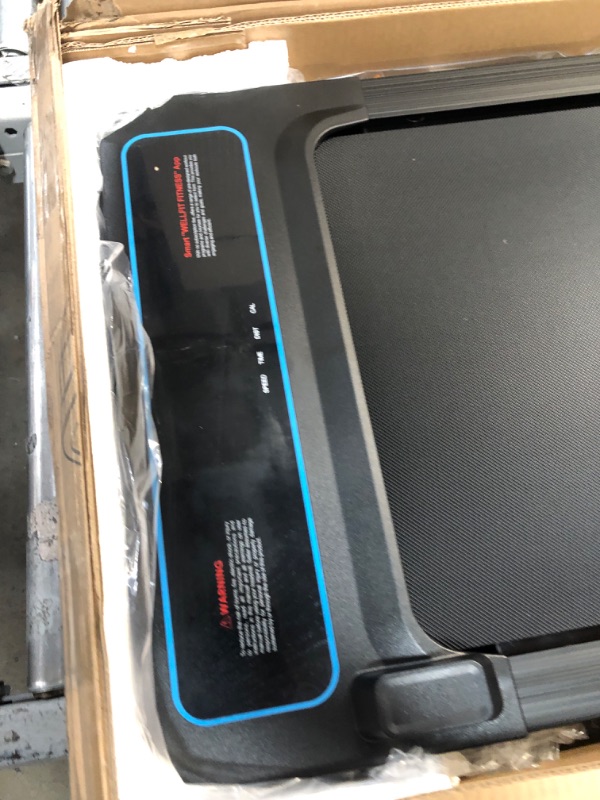 Photo 3 of Walking Pad Under Desk Treadmill: Voice Controlled Smart Treadmill Work with WELLFIT ZWIFT KINOMAP APP Control for Home Office - 2.5HP 2 in 1 Walking Pad with Remote Control Walking Pad-Black Blue