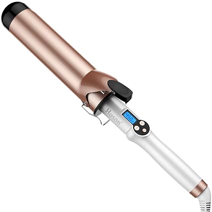 Photo 3 of Hoson 2 Inch Curling Iron Large Barrel, Long Barrel Curling Wand Dual Voltage, Ceramic Tourmaline Coating with LCD Display, Glove Include
