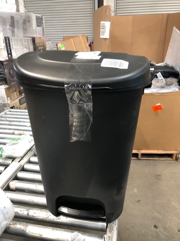 Photo 2 of ***NONREFUNDABLE - NOT FUNCTIONAL - FOR PARTS ONLY - SEE COMMENTS***
Rubbermaid Classic 13 Gallon Step-On Trash Can with Lid, Black Waste Bin for Kitchen Black Step On