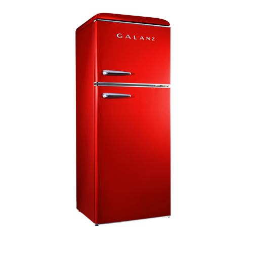 Photo 1 of 10.0 cu. ft. Retro Top Freezer Refrigerator with Dual Door True Freezer, Frost Free in Red
