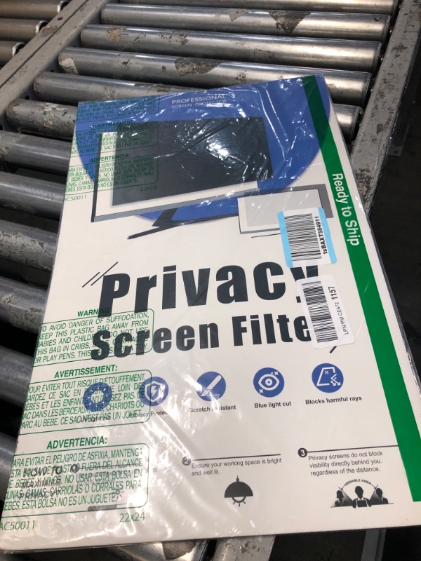 Photo 2 of [2023 New] Fully Removable 24 Inch Privacy Screen Filter for 16:9 Widescreen Computer Monitor,Desktop PC,Eye Protection Anti Glare Blue Light Filter Privacy Shield,Anti Spy Screen Protector Film 24 In 24 Inch (Diagonal) - 16:9 Aspect Ratio