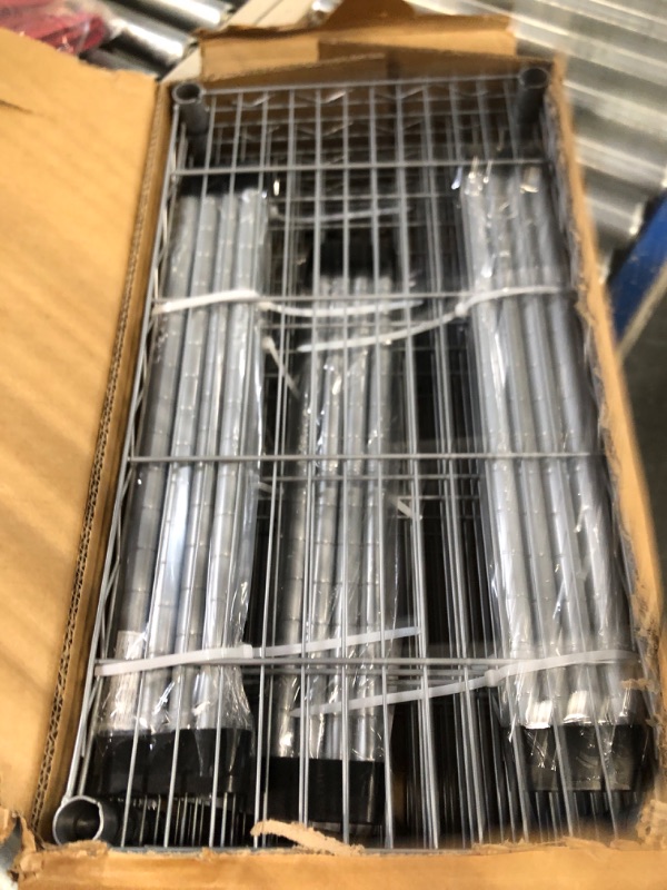 Photo 1 of Devo 6-Tier Storage Shelf Wire Shelve Unit Rack Organizer for Garage Level Adjustable,Side Hooks (Upgrade Silver) Silver 2