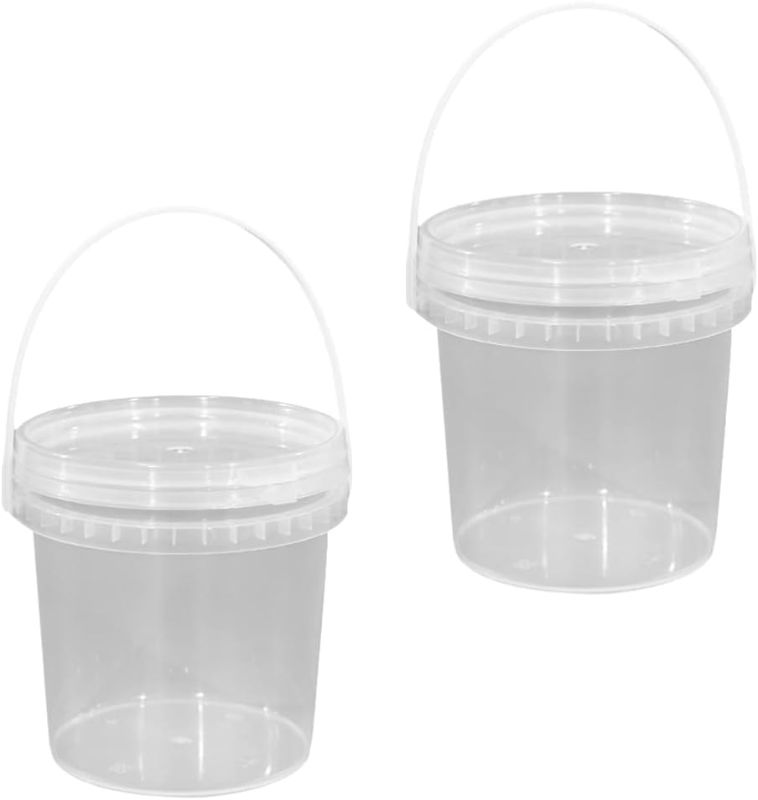 Photo 1 of 12 PC 100ML CLEAR PLASTIC BUCKETS WITH LID