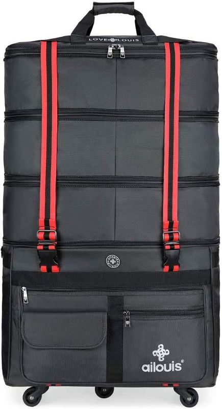 Photo 1 of  Expandable Rolling Duffle Bag Extra Large (XXL) Wheeled Travel Duffel Luggage for Men Women Lightweight Suitcase