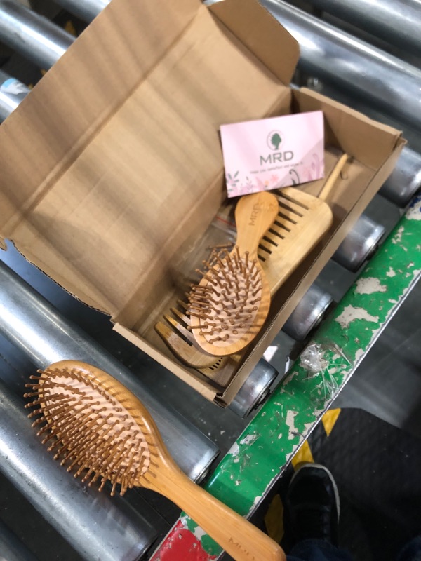 Photo 3 of Bamboo Hairbrush and Comb Set Combetter, Eco-Friendly Natural Paddle Detangler Brush with Scalp Massage, Reducing Frizz&Promoting Healthy Hair Growth
