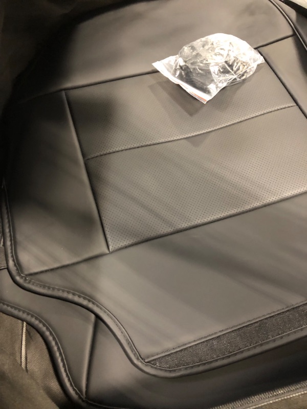 Photo 1 of Coverado Car Seat Covers 5 Pieces, Full Set Universal Seat Covers for Cars, Waterproof Nappa Leather Auto Seat Protectors with Head Pillow, Car Interiors Fit for Most Sedans SUV Pick-up Truck, Black Black FullSet