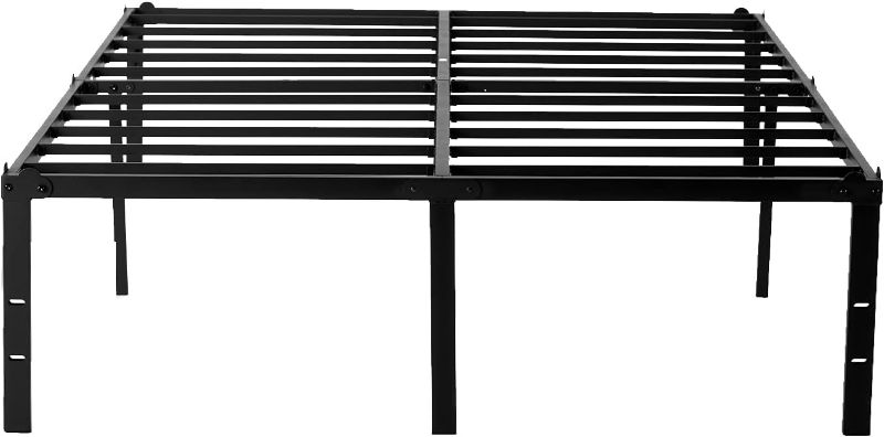 Photo 1 of ***SOLD AS PARTS*** 
Metal Bed Frame Queen - 18 Inch Black Metal Platform Bed Frame, Easy Assembly with Large Storage Space, 3,500lbs Heavy Duty, No Box Spring Needed (Queen)